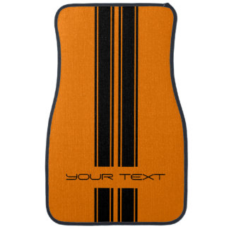 Custom Car Floor Mats - Stripe Type Orange