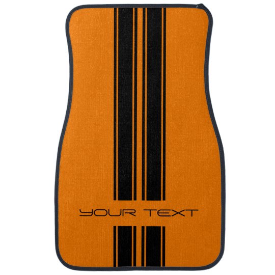 Custom Car Floor Mats Stripe Type Orange Zazzle Com