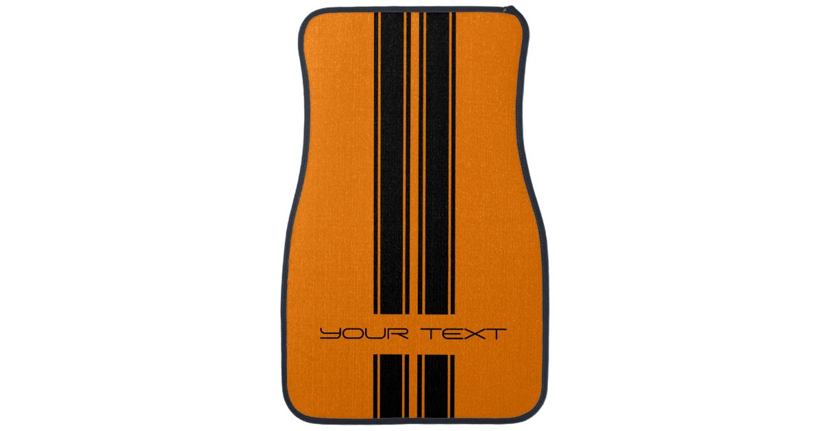 Custom Car Floor Mats Stripe Type Orange Zazzle