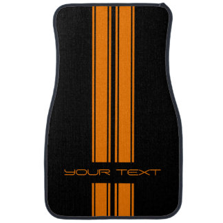 Custom Car Floor Mats - Stripe Type Orange