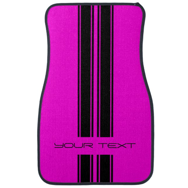 Custom Car Floor Mats - Stripe Type Purple Pink (Front)