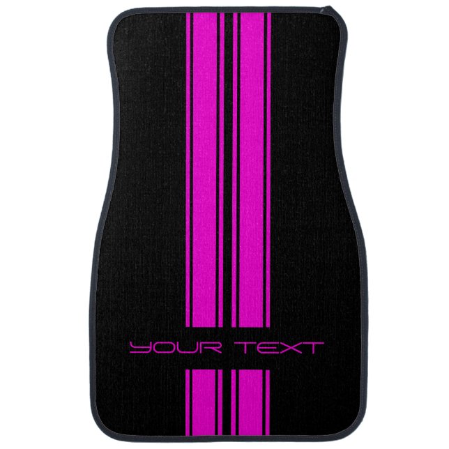 Custom Car Floor Mats - Stripe Type Purple Pink (Front)