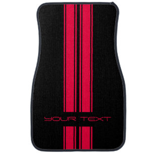 Custom Car Floor Mats - Stripe Type Red