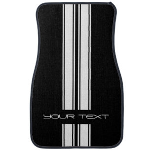 Custom Car Floor Mats - Stripe Type White