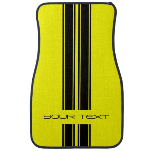 Custom Car Floor Mats _ Stripe Type Yellow