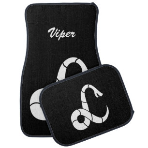 Custom car floor mats with viper snake logo