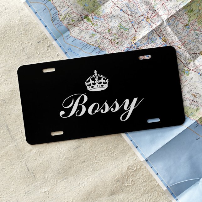 Custom Car License Plate - Bossy (In Situ)