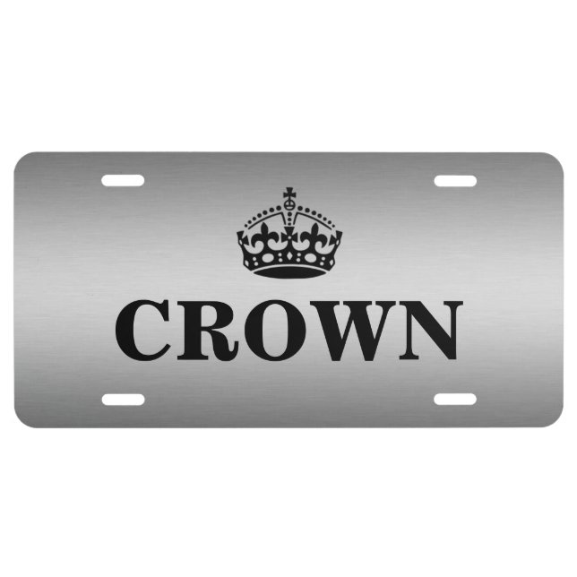 Custom Car License Plate - Crown Silver (Front)