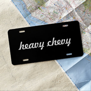Custom Car License Plate - heavy chevy black