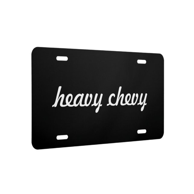 Custom Car License Plate - heavy chevy black | Zazzle