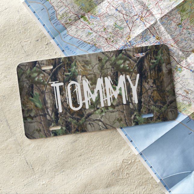 Custom Car License Plate - Hunting Camouflage (In Situ)