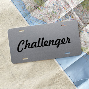 Custom Car License Plate - Matte Steel -Challenger