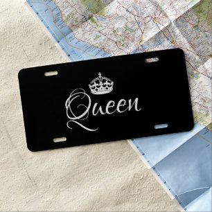 Custom Car License Plate - Queen Crown