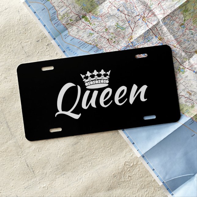 Custom Car License Plate - Queen Crown (In Situ)