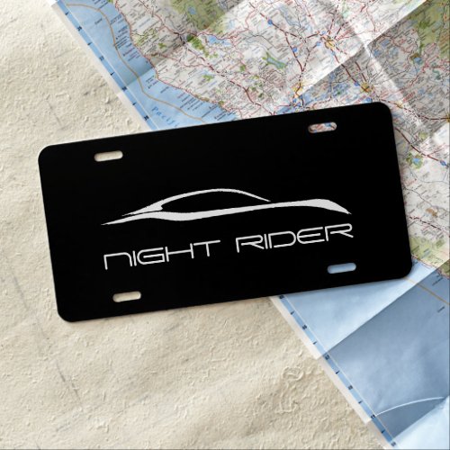 Custom Car License Plate _ Silhouette Night Rider