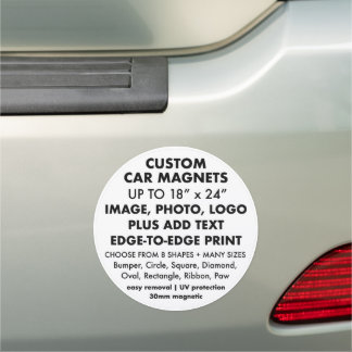 Custom Car Magnet - LARGE ROUND CIRCLE 7" x 7"