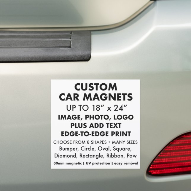 Custom Car Magnet - LARGE SQUARE Shape 7" x 7" (In Situ)