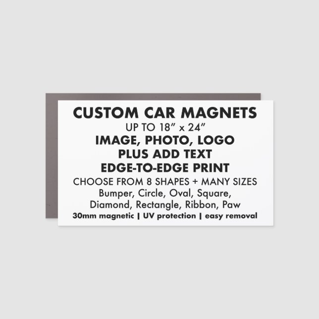 Custom Car Magnet - Rectangular (Front)