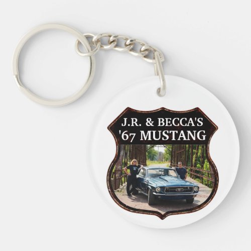 Custom Car Photo Template Your Name Route 66 Keychain