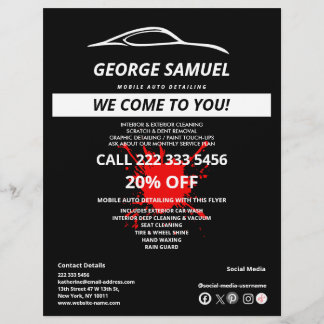 Custom Car Repair & Modern Auto Detailing Flyer