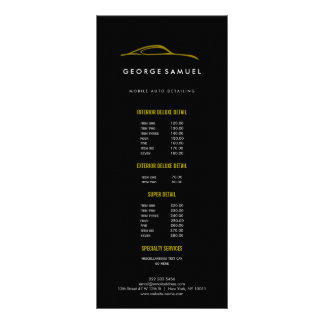 Custom Car Repair & Modern Auto Detailing Rack Card