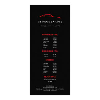 Custom Car Repair & Modern Auto Detailing Rack Card