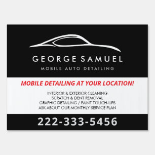 Custom Car Repair & Modern Auto Detailing Yard Sign