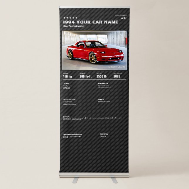 Custom Car Show Boad - Carbon Texture Retractable Banner (Creator Uploaded)