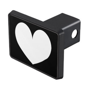 Custom car trailer hitch with heart logo cover