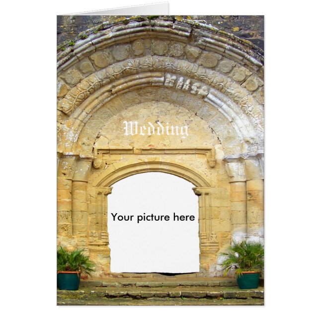 Custom card, with medieval church. cards (Front)