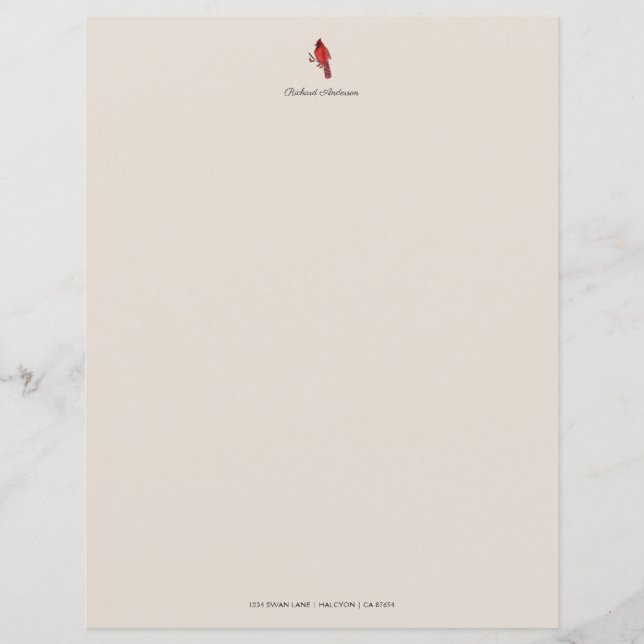 Custom Cardinal Stationery Paper (Front)