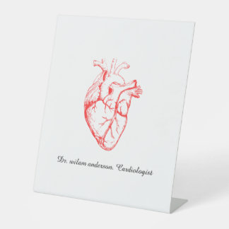 Custom Cardiologist Heart Anatomy Art Pedestal Sign