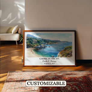 Custom Carmel By The Sea Wall Art, California Poster