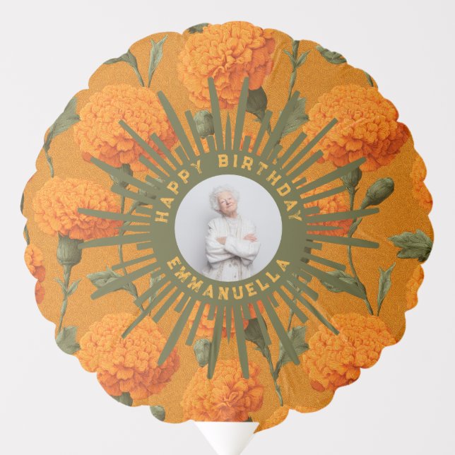 Custom Carnation Accent Nature-Inspired Parties Balloon (Front)