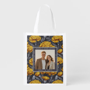 Custom Carnation Fantasy Countryside Wedding Grocery Bag