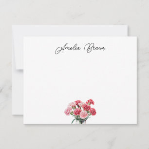 Custom Carnation Note Card  