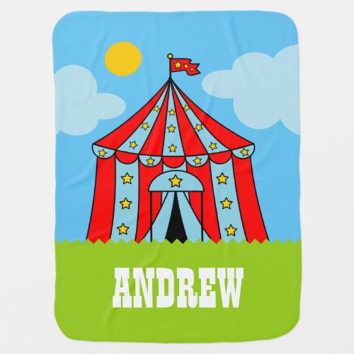 Custom carnaval theme circus tent baby blanket