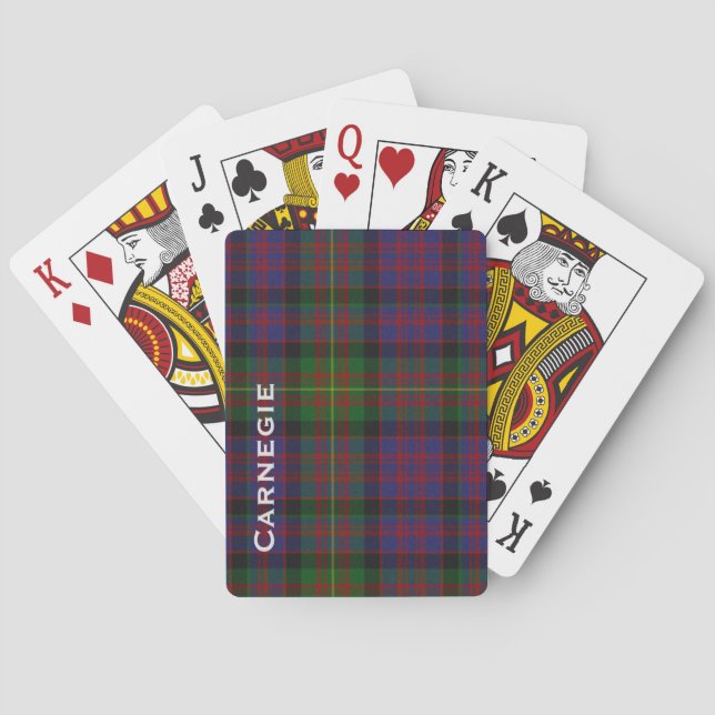 Custom Carnegie Tartan Plaid Playing Card Deck (Back)