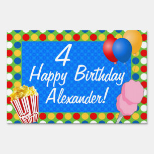 Custom Carnival Birthday Yard Sign