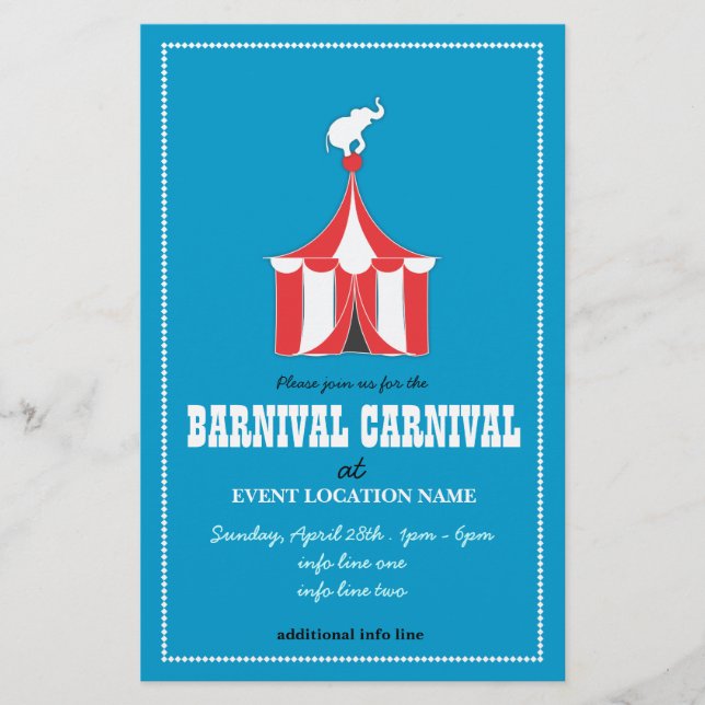 CUSTOM Carnival Event Flyer BLUE (Front)