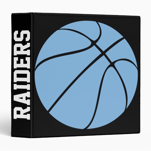 Custom Carolina Blue Basketball Playbook Binder (Front/Spine)