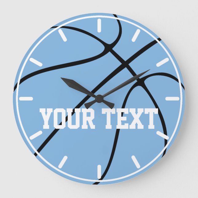 Custom Carolina Blue / Light Blue Basketball Clock (Front)