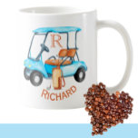 Custom Cart Clubs Monogram Name  Coffee Mug<br><div class="desc">Custom Cart Clubs with name and monogrammed golf ball --This is a great gift for all golf lovers -- simple and classic. Personalize it with your/his initials/monogram. If you have any design questions or a special request,  please send an email to: charmdesignstudio@rcn.com</div>