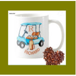 Custom Cart Clubs Monogram Name  Coffee Mug<br><div class="desc">Custom Cart Clubs with name and monogrammed golf ball --This is a great gift for all golf lovers -- simple and classic. Personalize it with your/his initials/monogram. If you have any design questions or a special request,  please send an email to: charmdesignstudio@rcn.com</div>