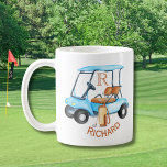 Custom Cart Clubs Monogram Name  Coffee Mug<br><div class="desc">Custom Cart Clubs with name and monogrammed golf ball --This is a great gift for all golf lovers -- simple and classic. Personalize it with your/his initials/monogram. If you have any design questions or a special request,  please send an email to: charmdesignstudio@rcn.com</div>
