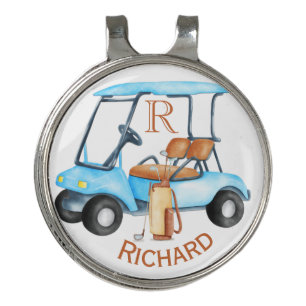 Custom Cart Clubs Monogram Name   Golf Hat Clip