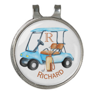 Custom Cart Clubs Monogram Name  Golf Hat Clip