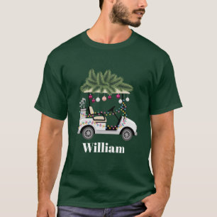 Custom Cart Name Golf Balls Christmas Golfer T-Shirt