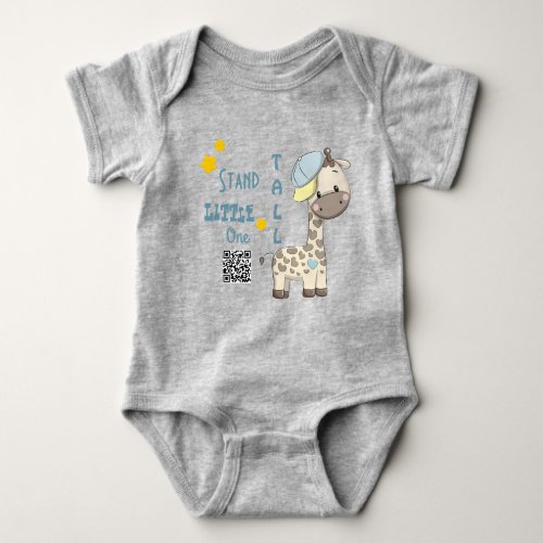 Custom Cartoon Baby Boy Giraffe  Baby Bodysuit