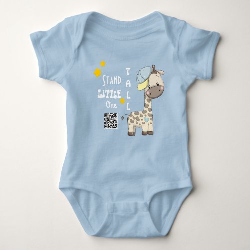 Custom Cartoon Baby Boy Giraffe  Baby Bodysuit